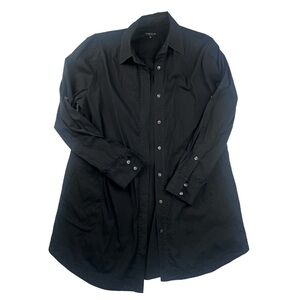 Lafayette 148 Black Long Sleeve Button Up Shirt Dress In Size 6